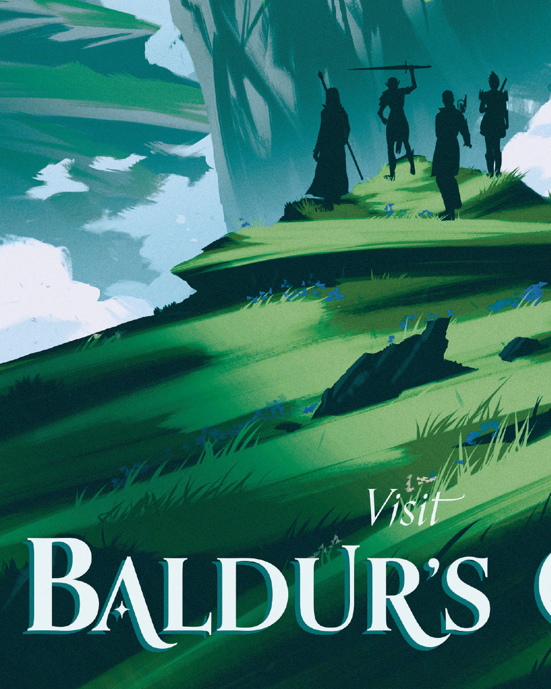 Baldurs Gate Travel Poster – Vintage DnD Art Print, Fantasy Game Wall Decor, Forgotten Realms Gift UK and Worldwide, Video Game Poster