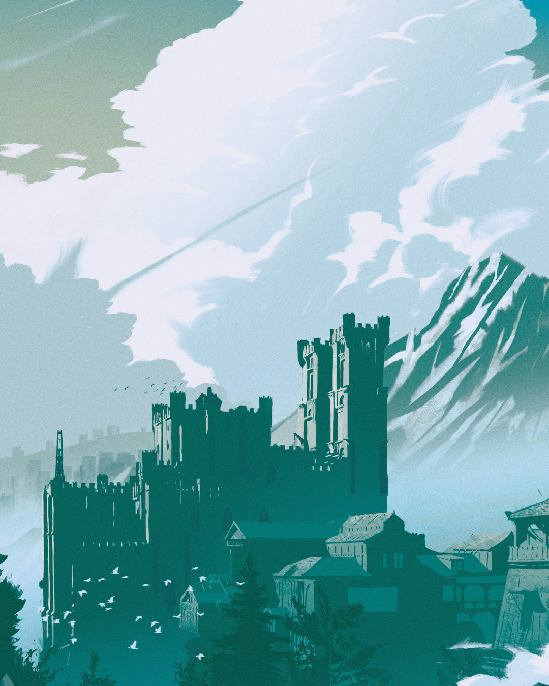 Baldurs Gate Travel Poster – Vintage DnD Art Print, Fantasy Game Wall Decor, Forgotten Realms Gift UK and Worldwide, Video Game Poster