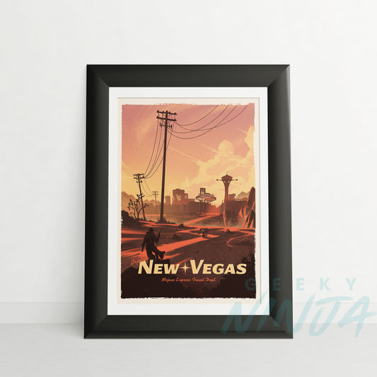 Fallout New Vegas Poster - New Vegas Travel Poster Art