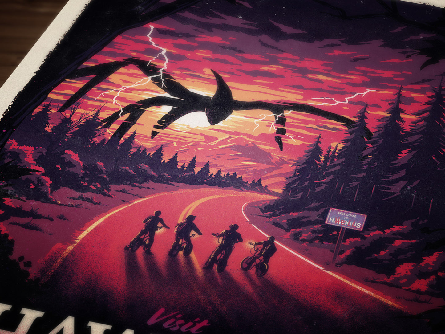 Visit Hawkins - Stranger Things Travel Poster Art