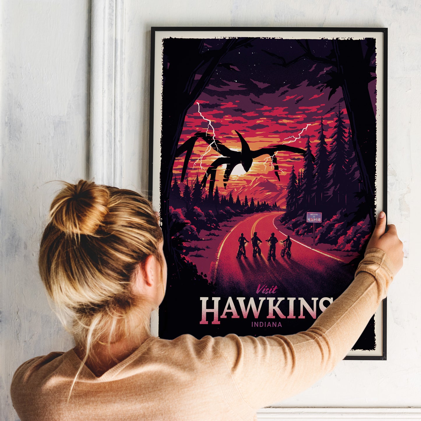 Visit Hawkins - Stranger Things Travel Poster Art