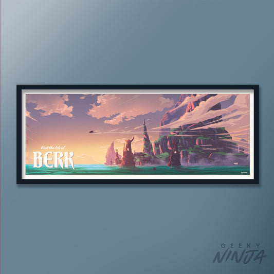 Isle of Berk Travel Poster - HTTYD Poster Art