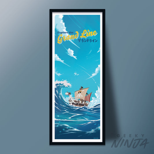One Piece Poster - The Grand Line Travel Poster Art