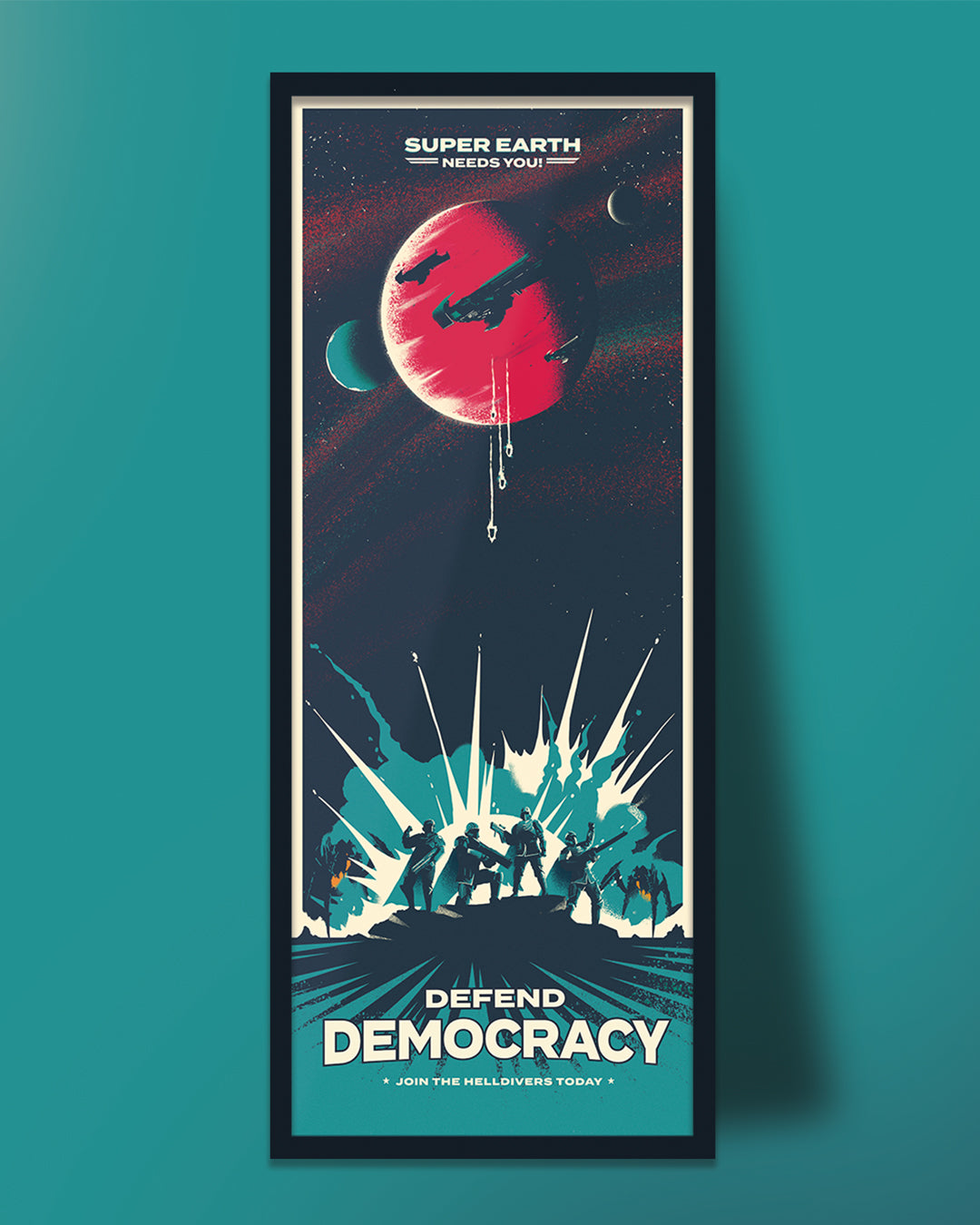 Helldivers 2 propaganda poster archival print 8.5x22