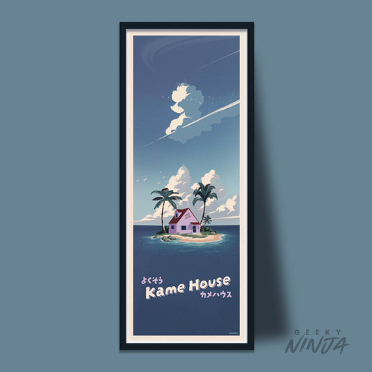 Kame House Travel Poster - Dragon Ball Poster Art