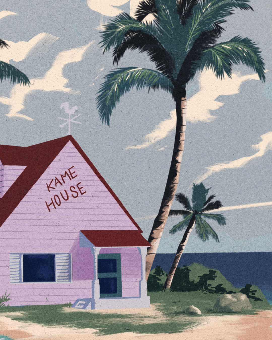 Kame House Travel Poster - Dragon Ball Poster Art