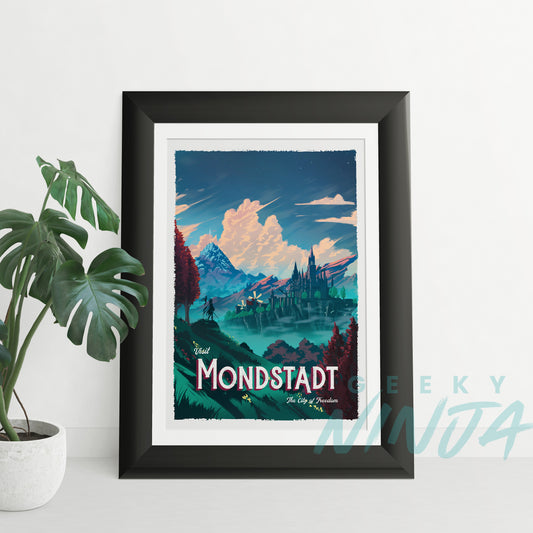 Mondstadt Travel Poster - Genshin Impact Poster Art