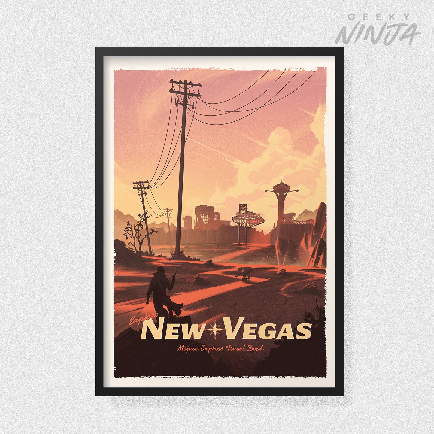 Fallout New Vegas Poster - New Vegas Travel Poster Art