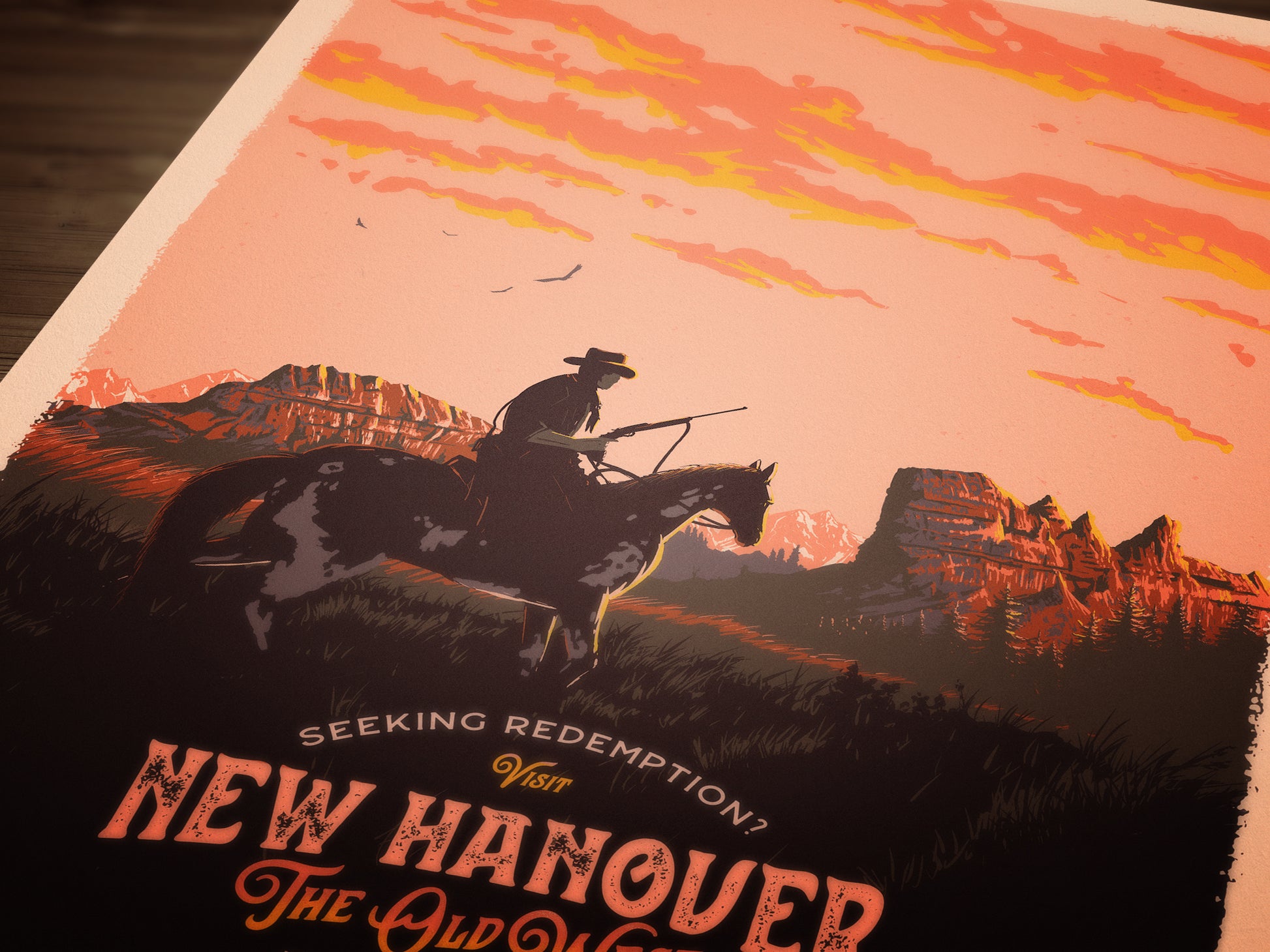 Red Dead Redemption Arthur Morgan Wild West Cowboy Poster 